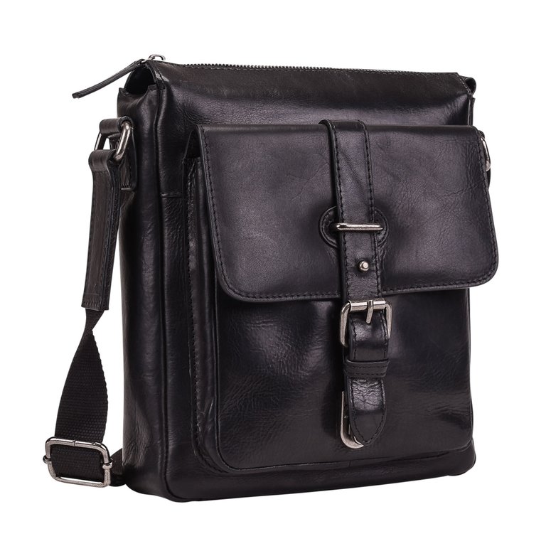 Leonhard Heyden Leonhard Heyden Roma Zipped Messenger Bag S Black