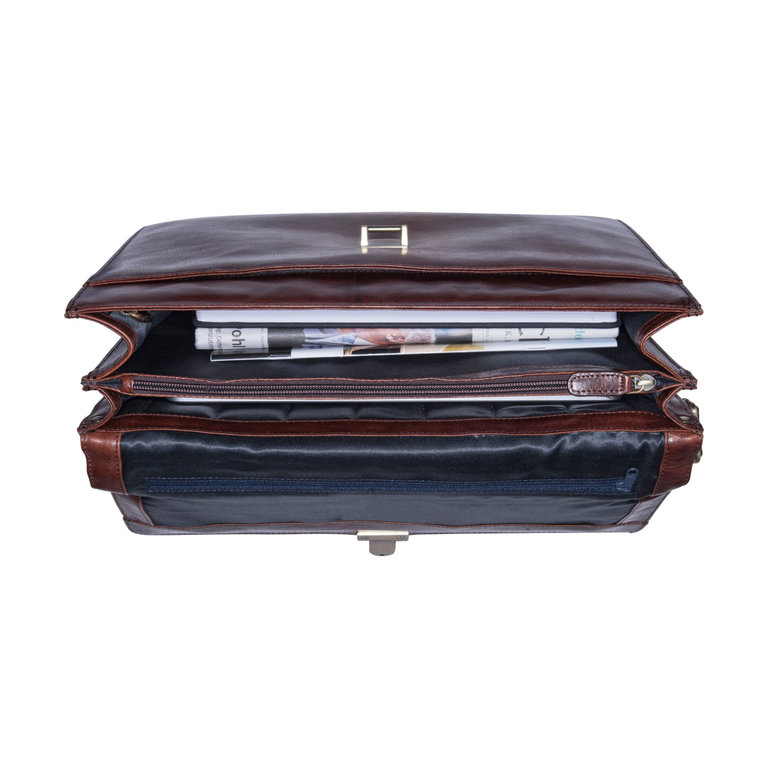 Leonhard Heyden Leonhard Heyden Cambridge Briefcase 2 Compartments Red Brown