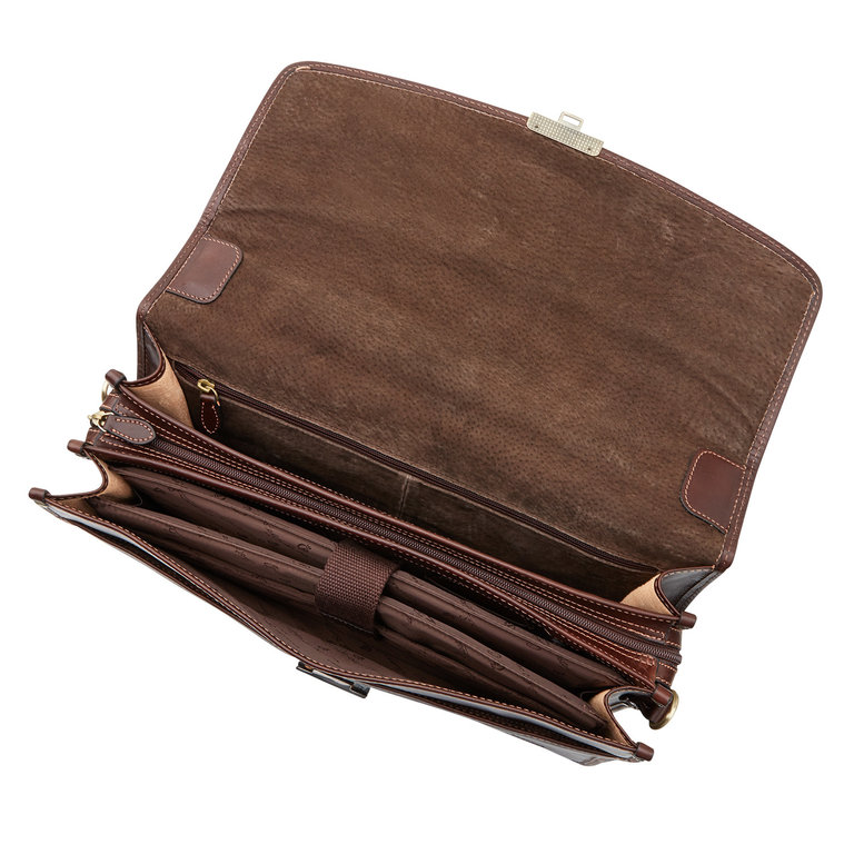 Castelijn & Beerens Castelijn & Beerens Verona Laptop Bag 15.6" + Tablet Triple Pocket Mocca