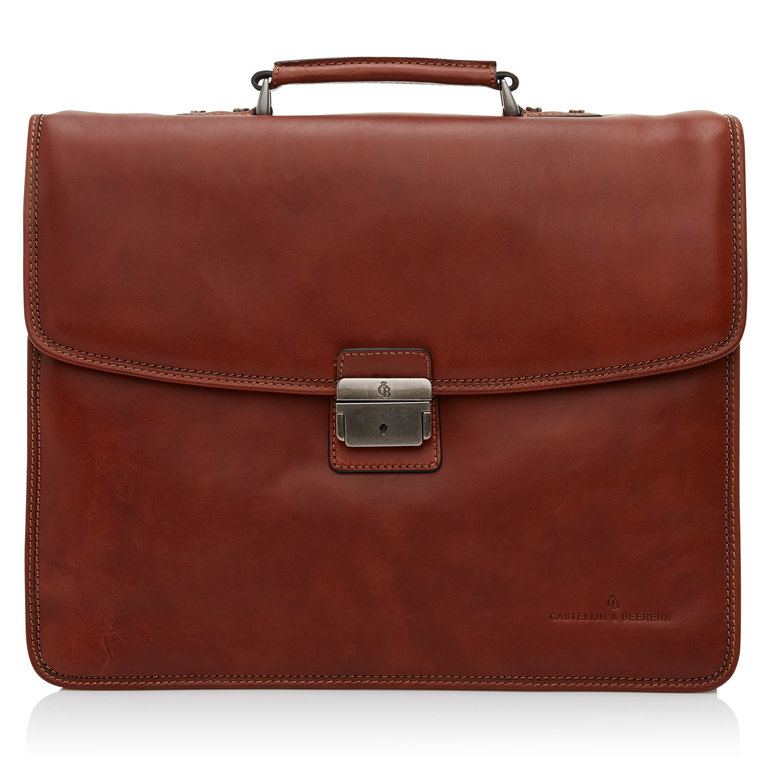 Castelijn & Beerens Castelijn & Beerens Verona Laptop Bag 15.6" + Tablet Triple Pocket Light Brown