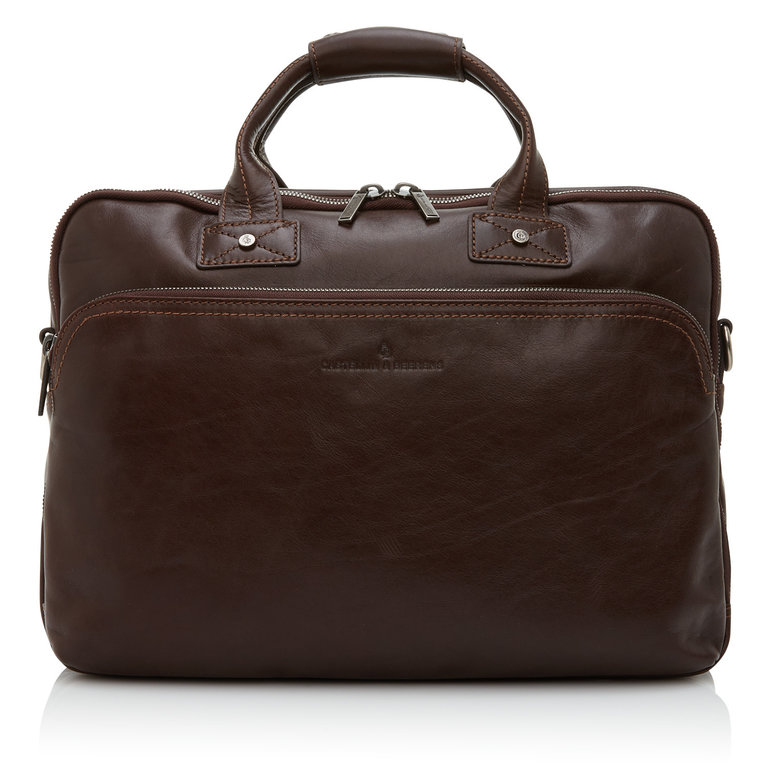 Castelijn & Beerens Castelijn & Beerens Firenze Laptop Bag 15.6" + Tablet Double Zip Mocca