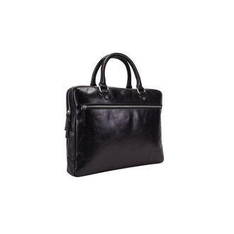 Leonhard Heyden Cambridge Zipped Briefcase 1 Compartment Black