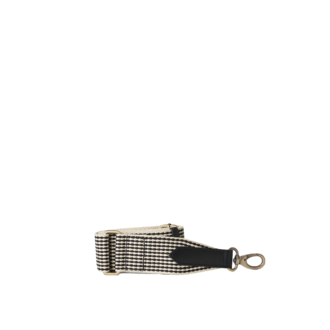 O My Bag Checkered Webbing Strap with Black Classic Leather