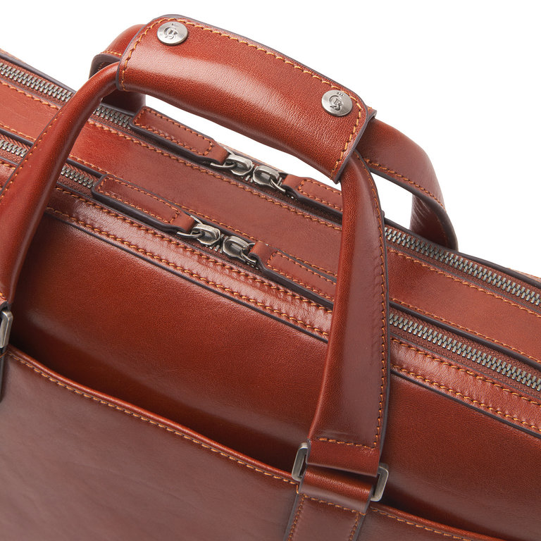 Castelijn & Beerens Castelijn & Beerens Gaucho Paul Laptop Bag 15.6" Double Zip Cognac