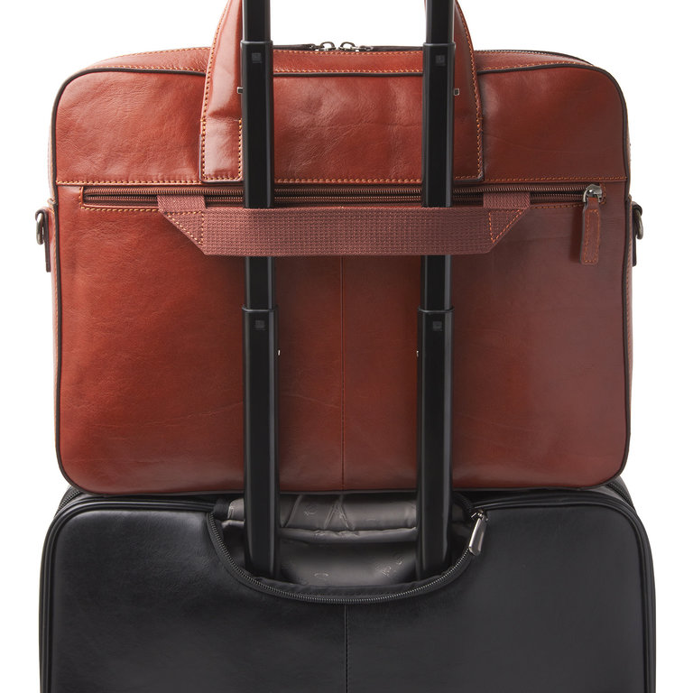 Castelijn & Beerens Castelijn & Beerens Gaucho Ted Laptop Bag 15.6" Single Zip Cognac