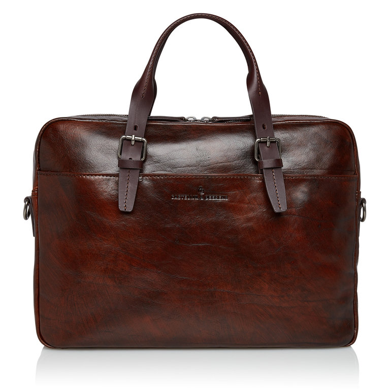 Castelijn & Beerens Castelijn & Beerens Rien Laptop Bag 15.6" + Tablet Single Zip Cognac