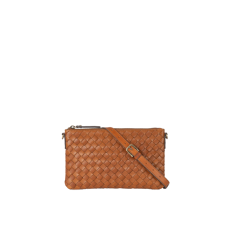 O My Bag Lexi Cognac Woven Classic Leather