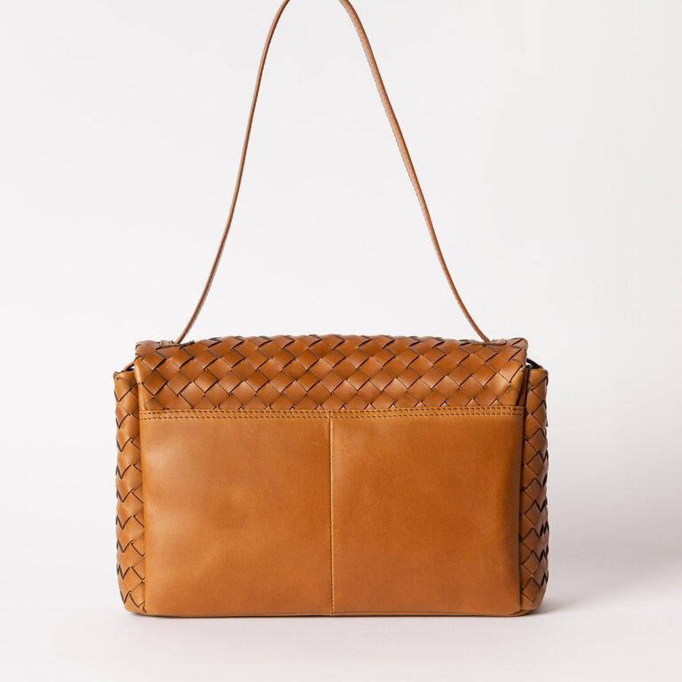 O My Bag O My Bag Kenzie Cognac Woven Classic Leather