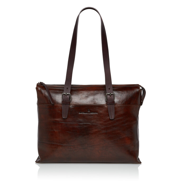 Castelijn & Beerens Castelijn & Beerens Rien Laptop Shoulderbag 15.4" + Tablet Single Zip Cognac