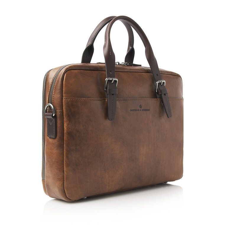 Castelijn & Beerens Castelijn & Beerens Rien Laptop Bag 15.6" + Tablet Double Zip Natural