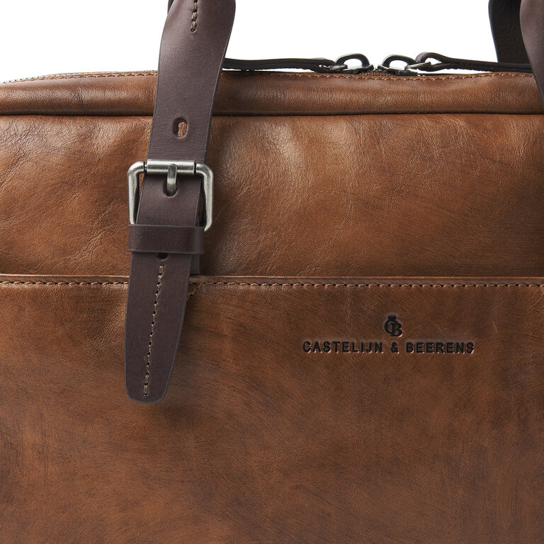 Castelijn & Beerens Castelijn & Beerens Rien Laptop Bag 15.6" + Tablet Double Zip Natural