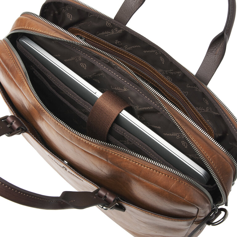 Castelijn & Beerens Castelijn & Beerens Rien Laptop Bag 15.6" + Tablet Double Zip Natural