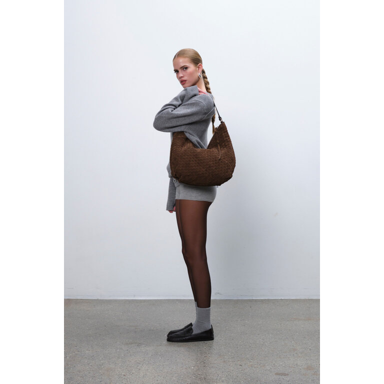 Adax Adax Rozanno Shoulder Bag Mindy Braided Chocolate