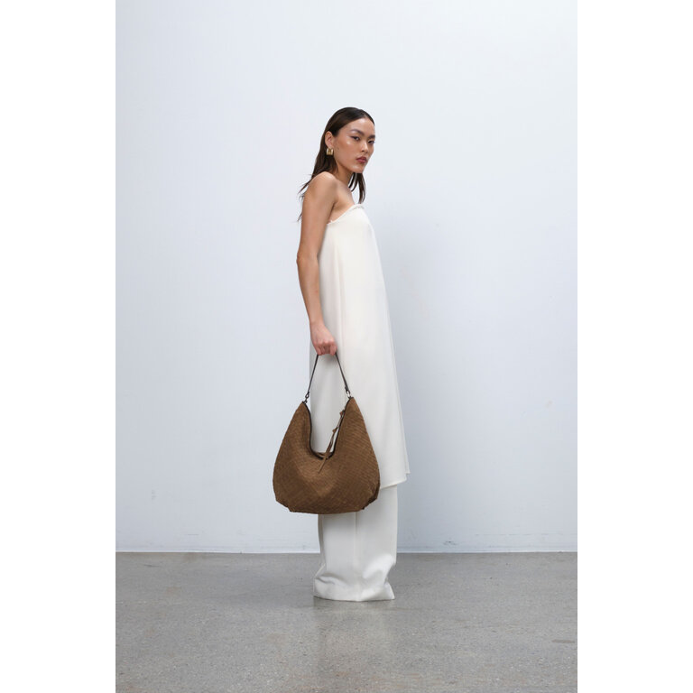 Adax Adax Rozanno Shoulder Bag Mindy Braided Latte