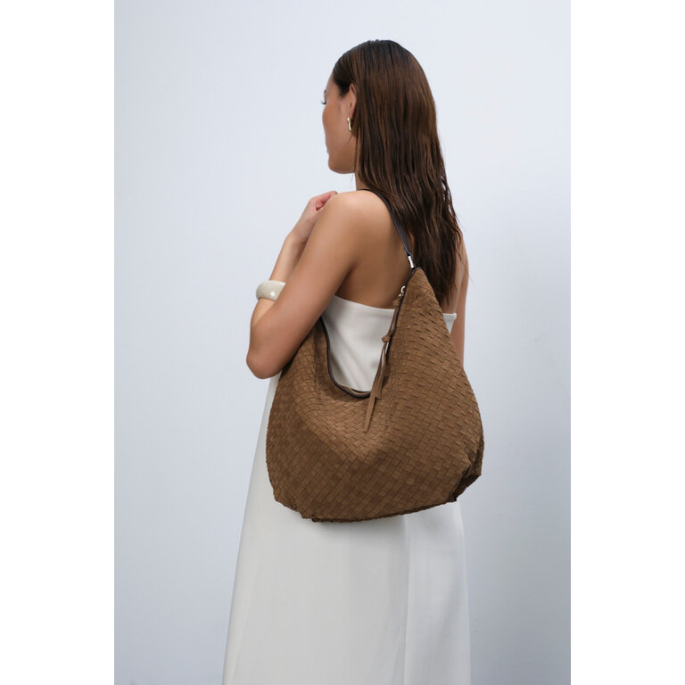 Adax Adax Rozanno Shoulder Bag Mindy Braided Latte