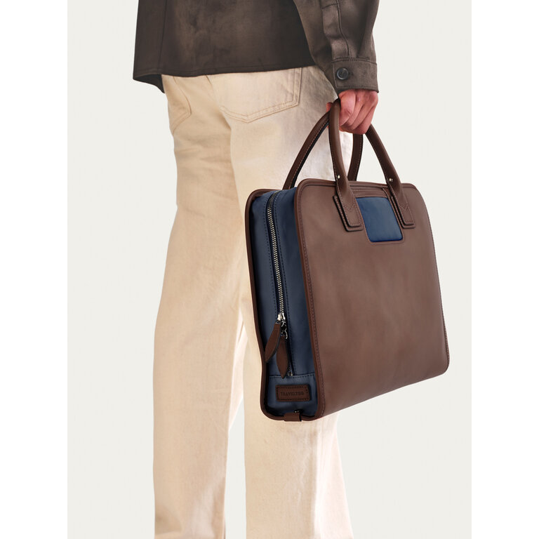 Travelteq Travelteq The Briefcase Espresso Navy
