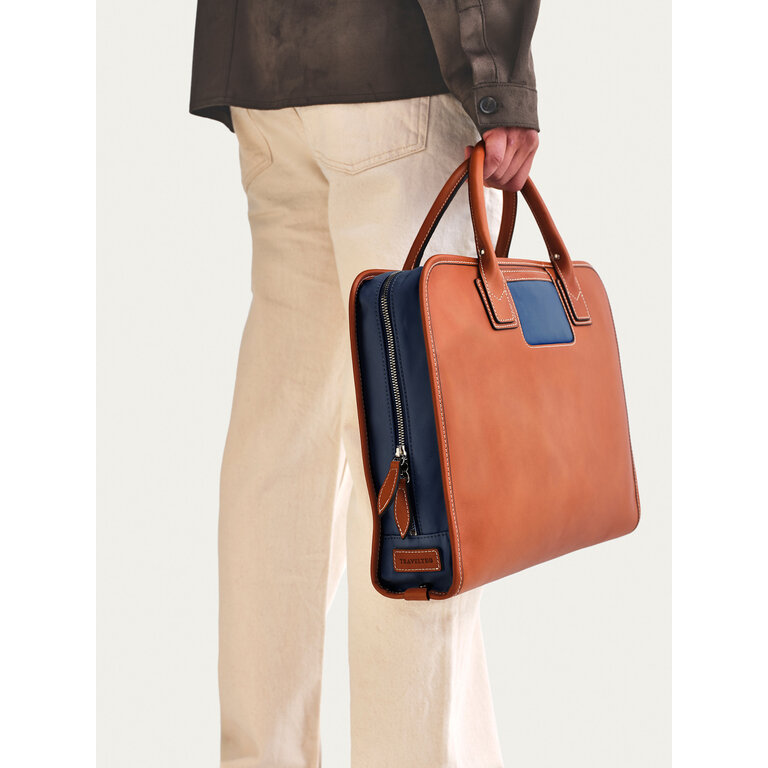 Travelteq Travelteq The Briefcase Cognac Navy
