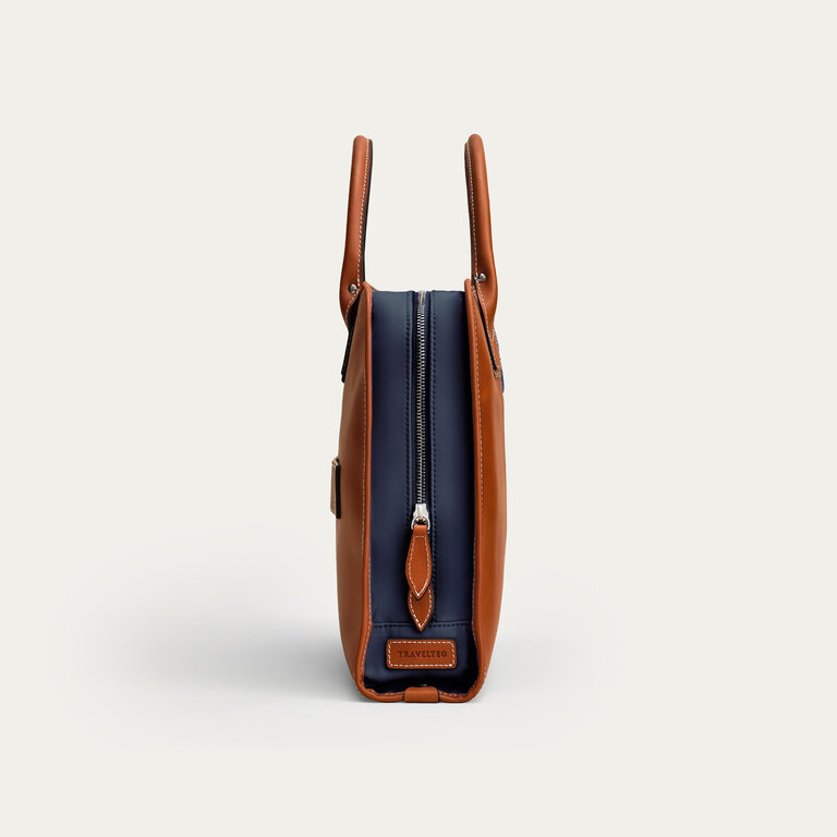 Travelteq Travelteq New The Briefcase Cognac Navy