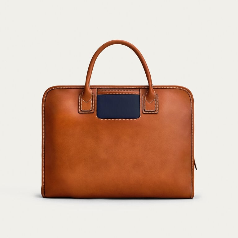 Travelteq Travelteq New The Briefcase Cognac Navy
