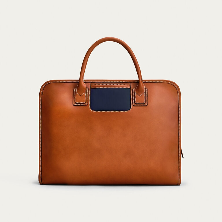 Travelteq Travelteq The Briefcase Cognac Navy