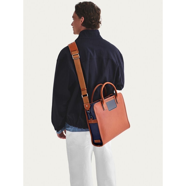 Travelteq Travelteq New Messenger Cognac Navy