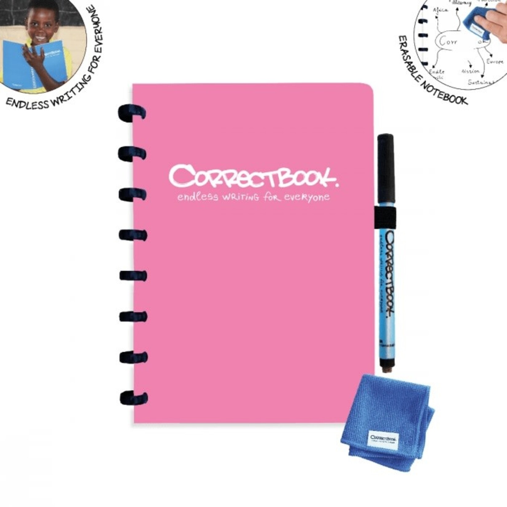 Correctbook CB A5 - Blanco - Roze