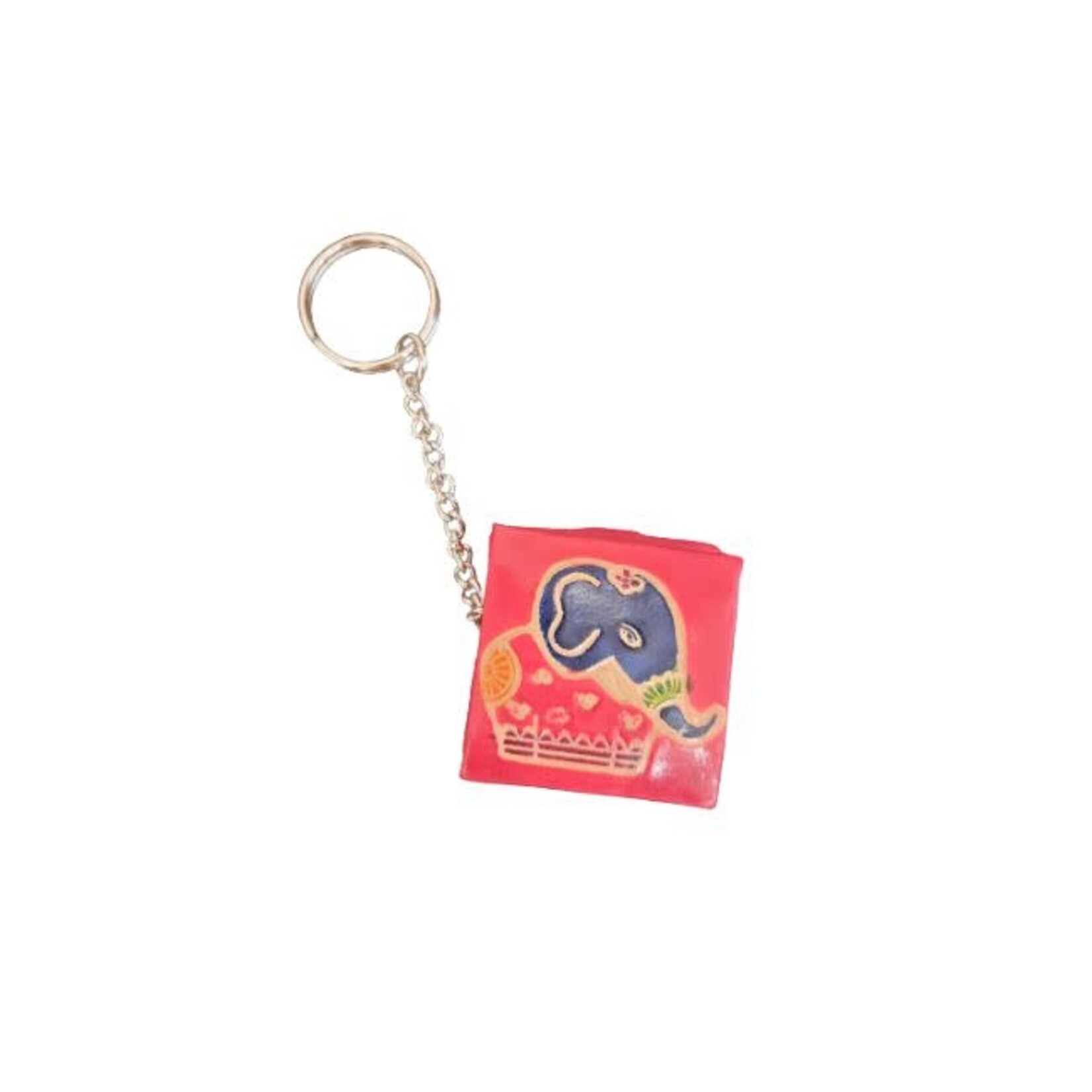 Wilma's Fair Trade C Sleutelhanger Olifant Rood