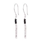 A Beautiful Story Bar Black Onyx Earrings SP