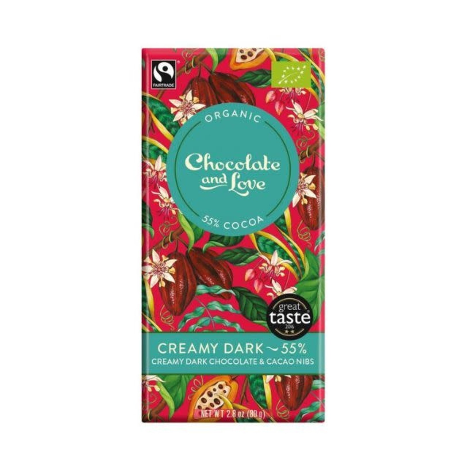 Chocolate and Love Chocolate And Love, Creamy Dark 55%, 80gr,BIO