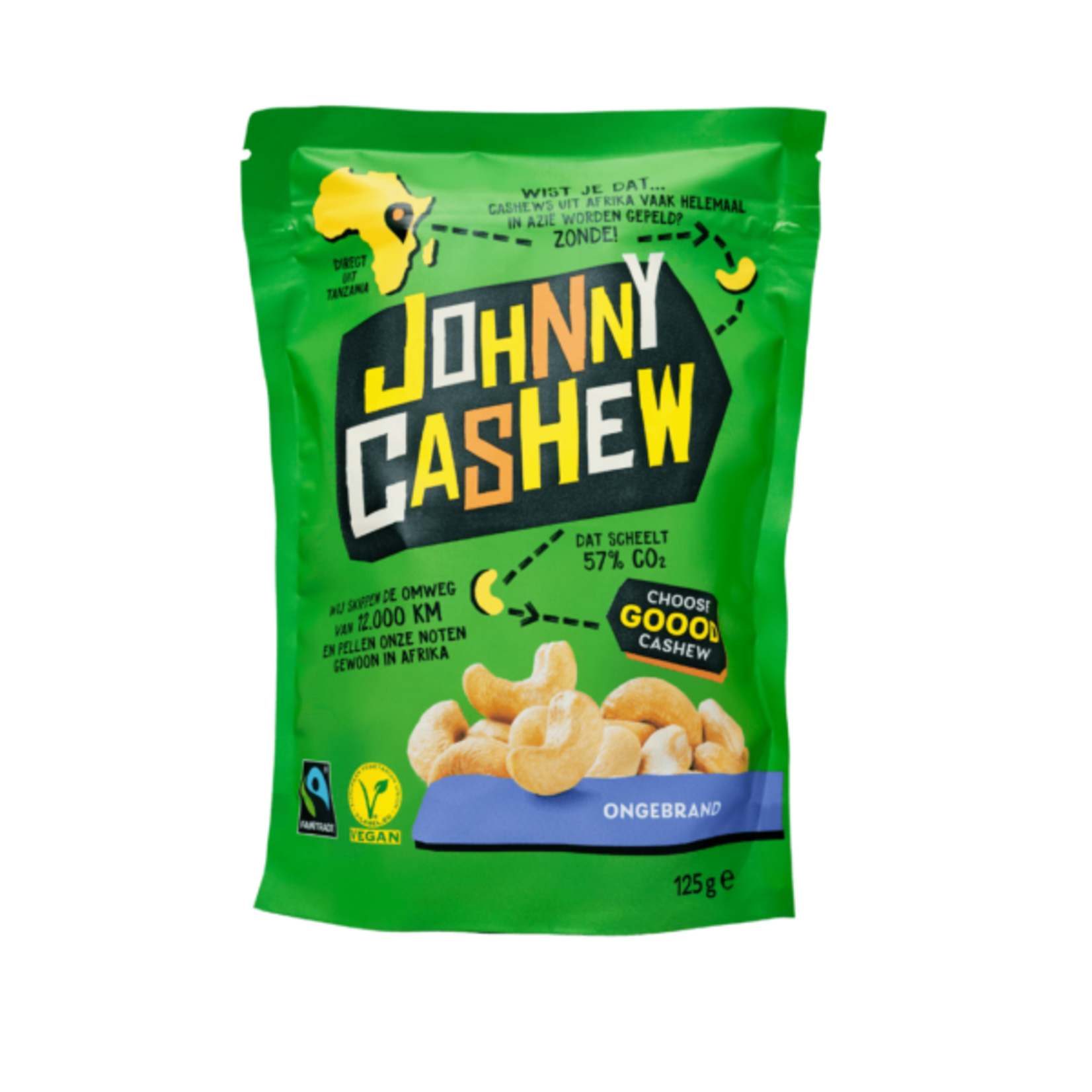 Johnny cashew Johnny Cashew Ongebrand Ongezouten 125gr