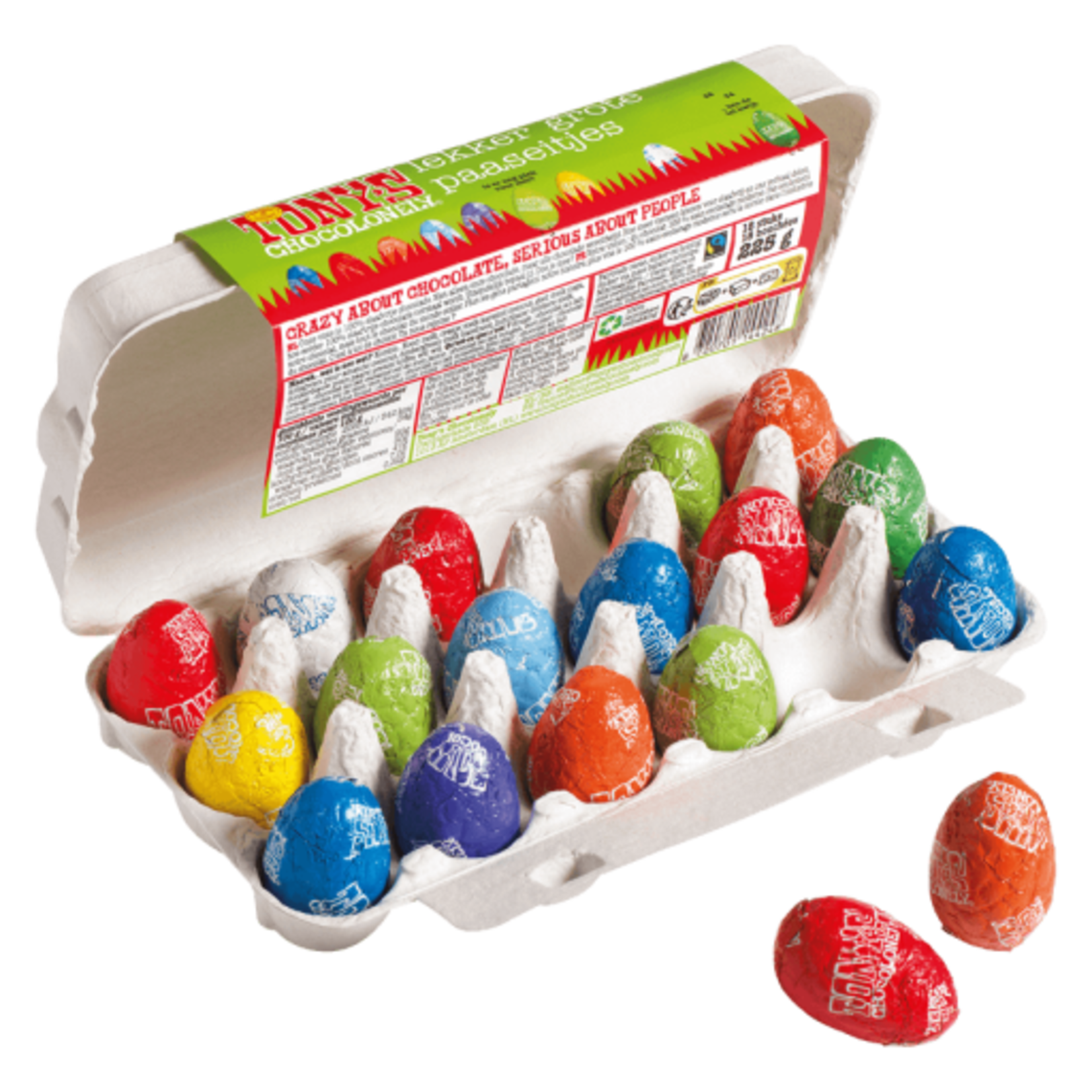Tony's Chocolonely Tony's Paaseitjes mix 18stuks 225gr