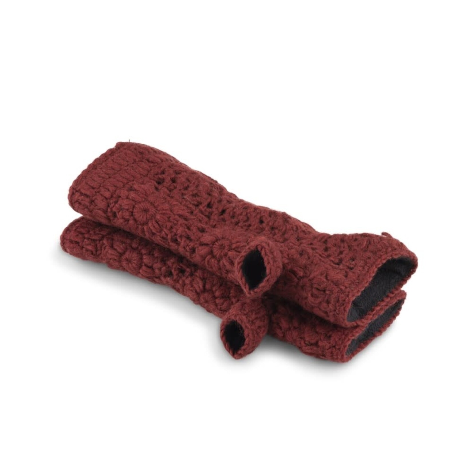 Sjaal met Verhaal Handwarmers Granny Square Bordeaux