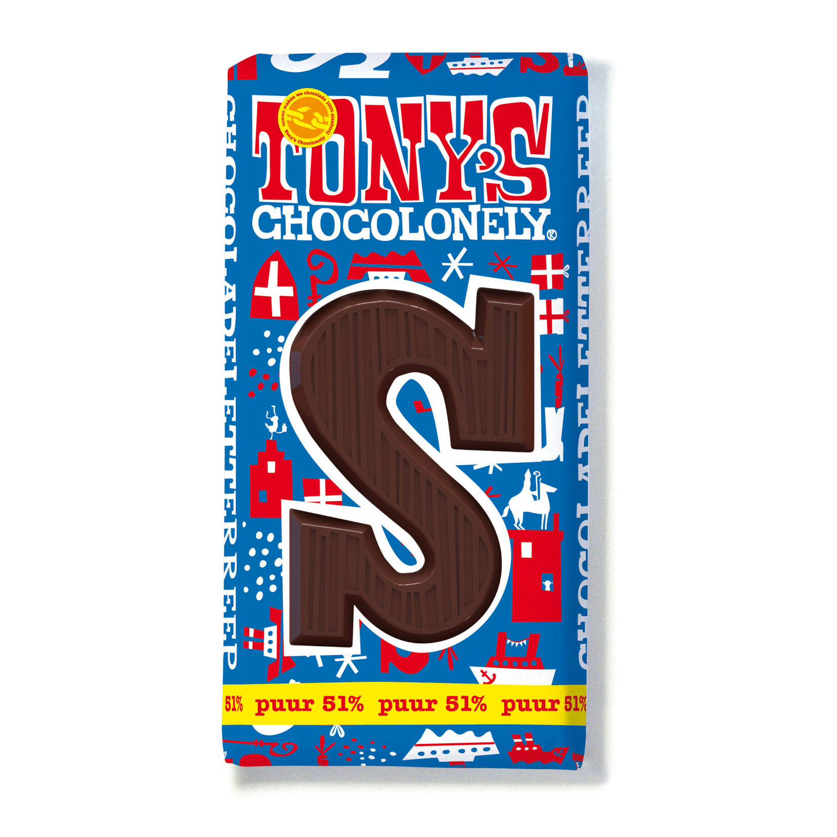 Tony's Chocolonely Tony's Letterreep S Puur 180g