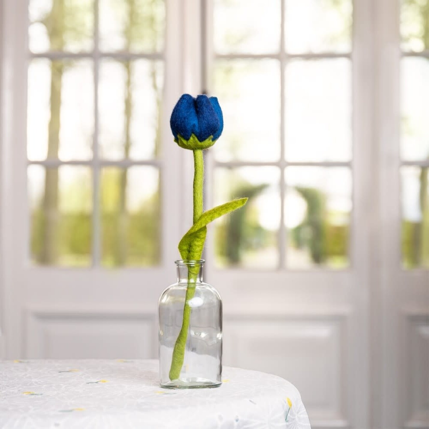 Sjaal met Verhaal Bloem Tulp Betty - blauw