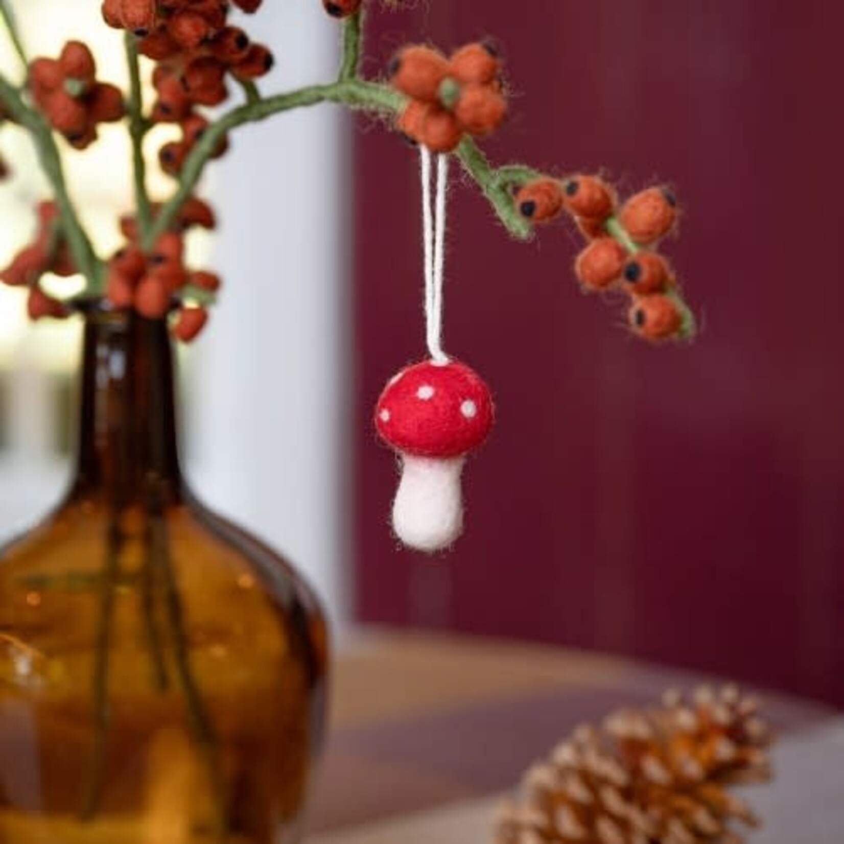 Sjaal met Verhaal Hanger Paddenstoel Rood Small