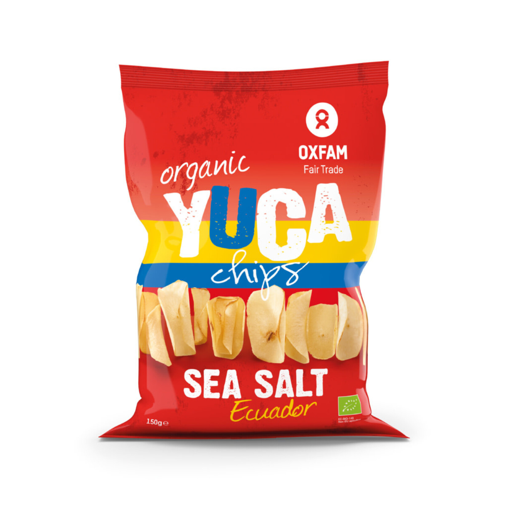oxfam fair trade Chips Yuca zeezout 150g