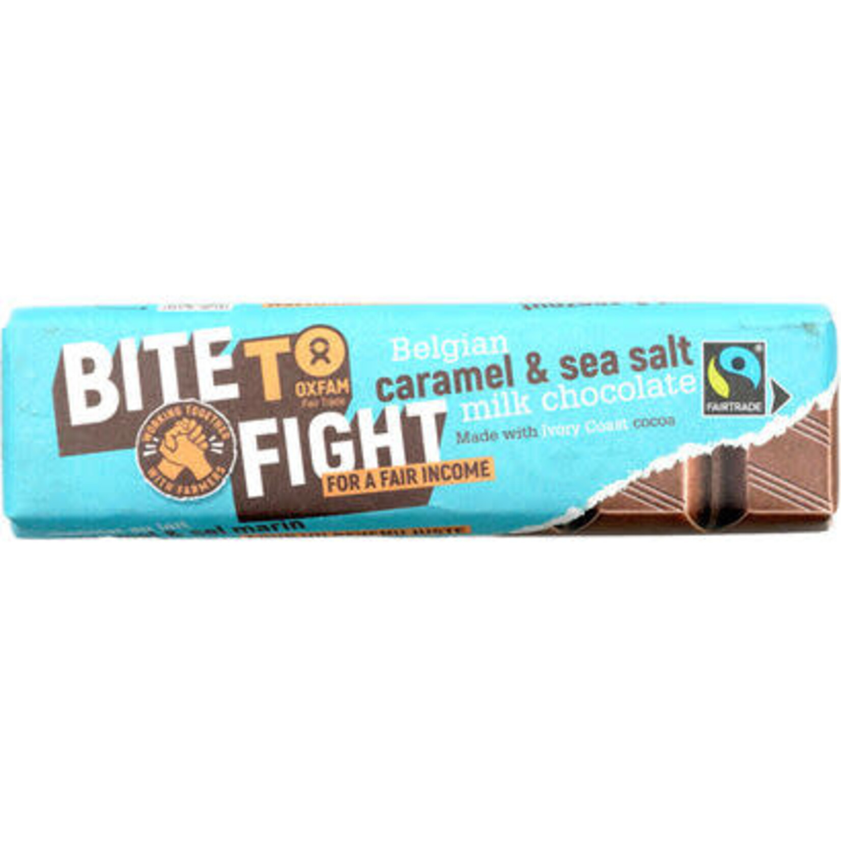 oxfam fair trade Chocoladereep caramel zeezout 47 g