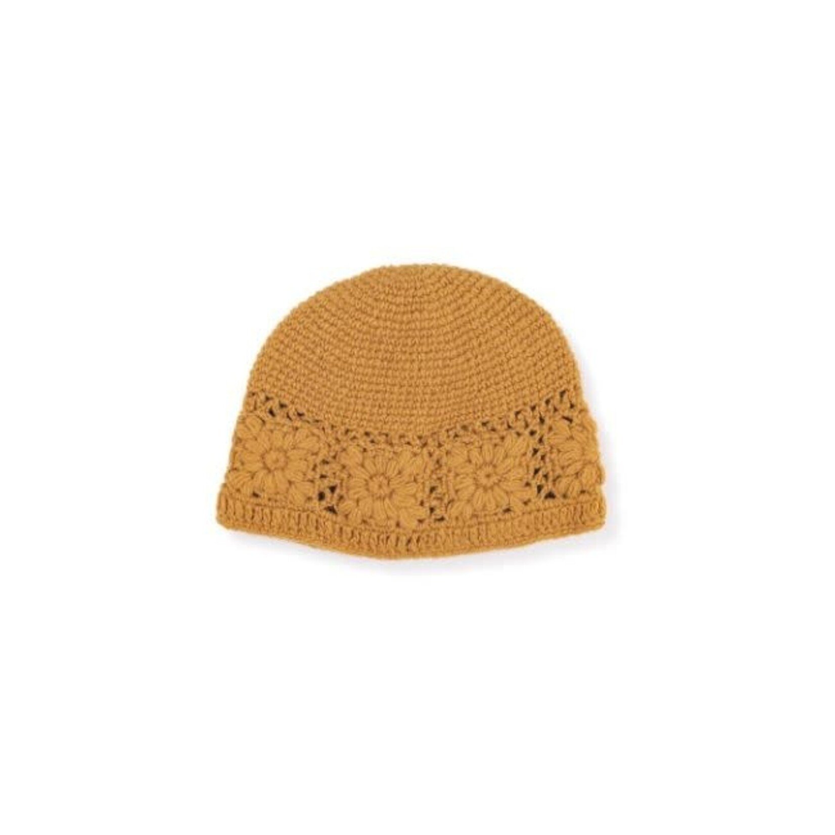 Sjaal met Verhaal Muts Granny Square Okergeel
