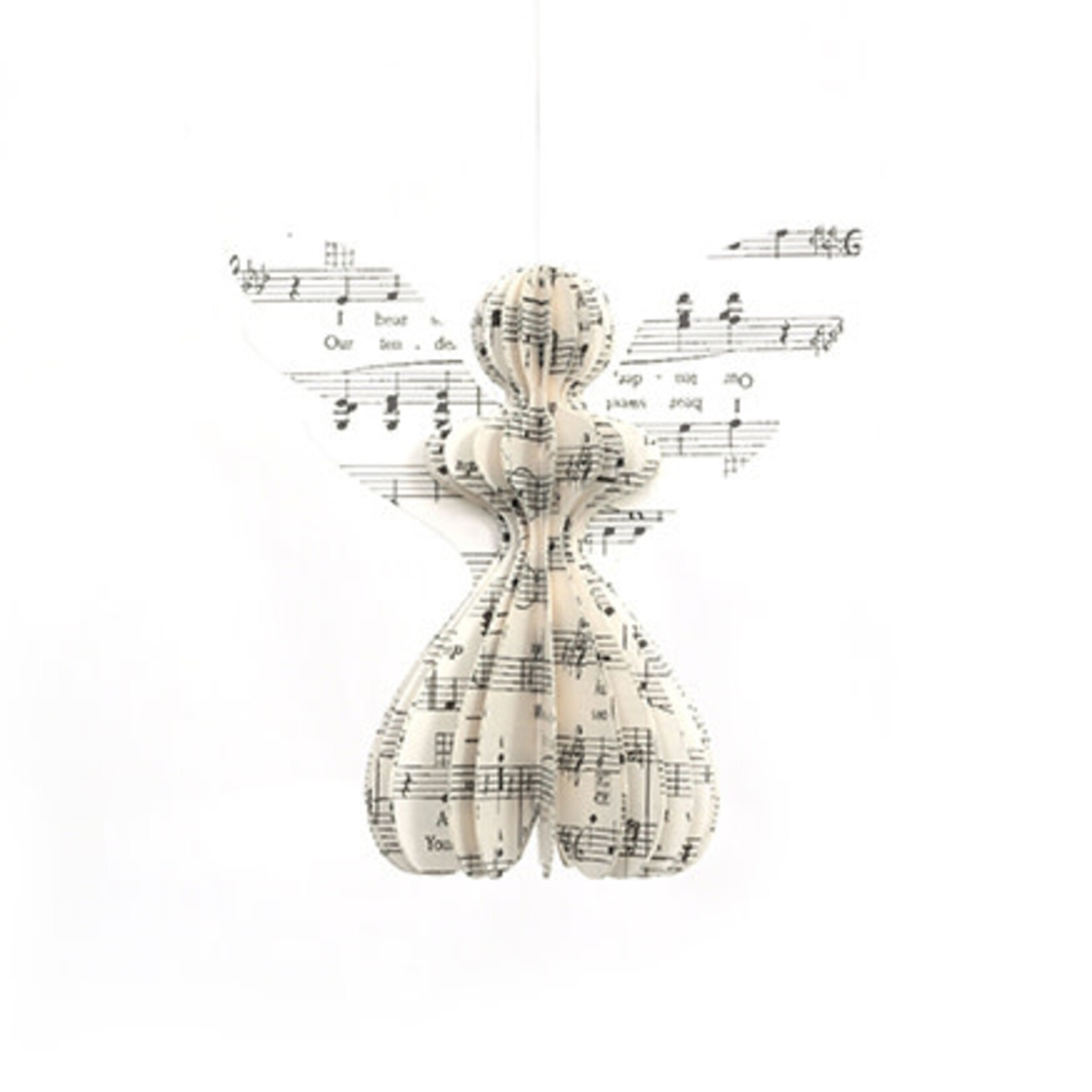 Only Natural Engel papier Muziek 12.5 cm