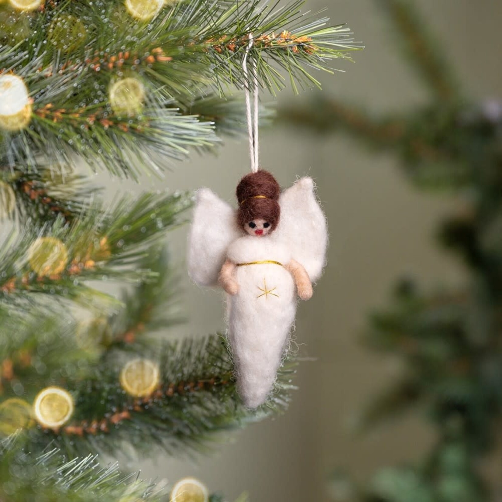 Sjaal met Verhaal Hanger Engeltje Wit met Goud