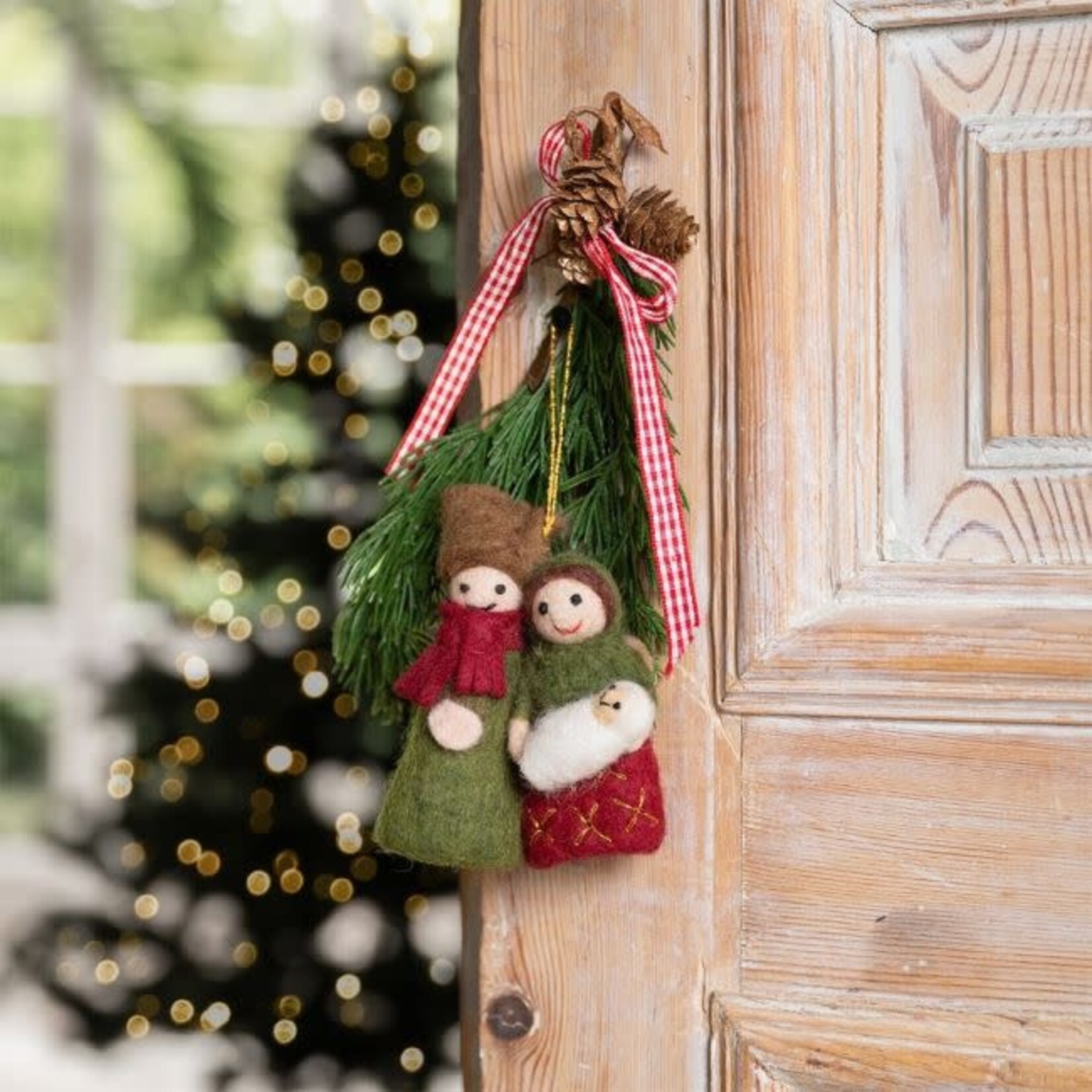 Sjaal met Verhaal Hanger Jozef en Maria Rood/Groen