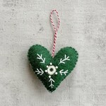 Beyoona Kerst hartje vilt donker groen