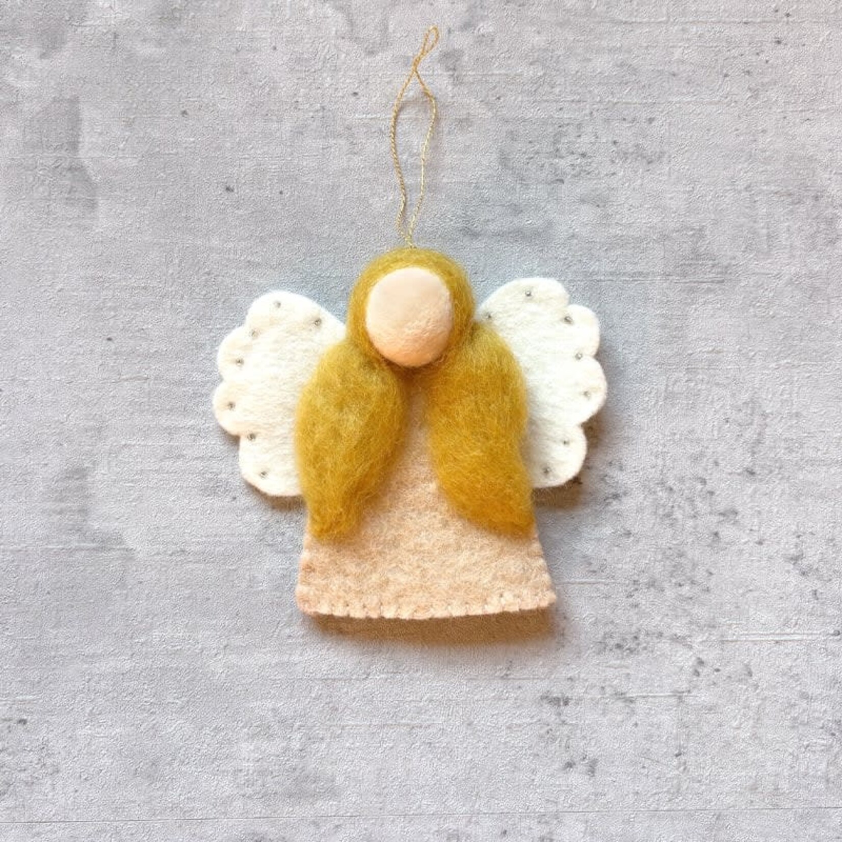 Beyoona Kerst Engel hanger vilt Wit/Goud