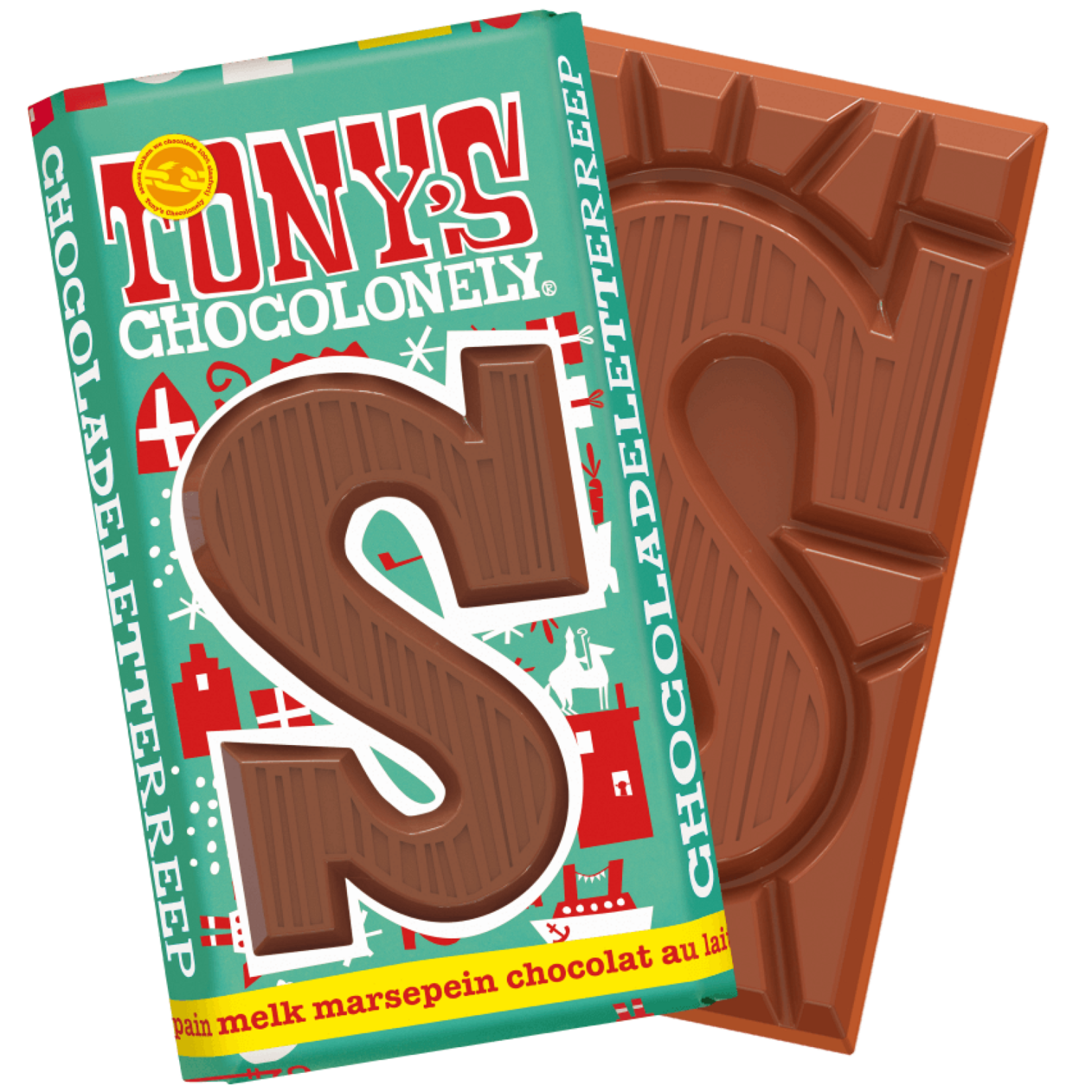Tony's Chocolonely Tony's Letterreep S Melk Marsepein 180 g