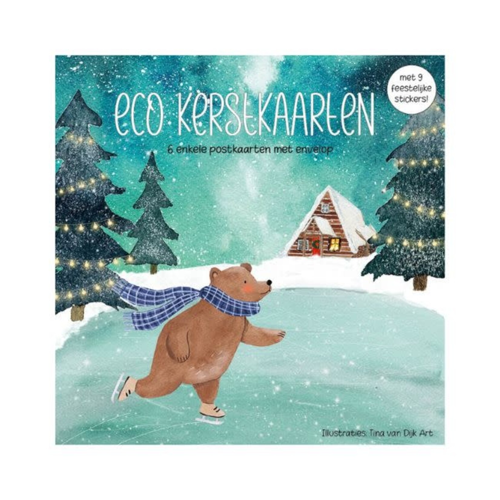 Zintenz Eco Kerstkaarten Set 20 Tina van Dijk Art