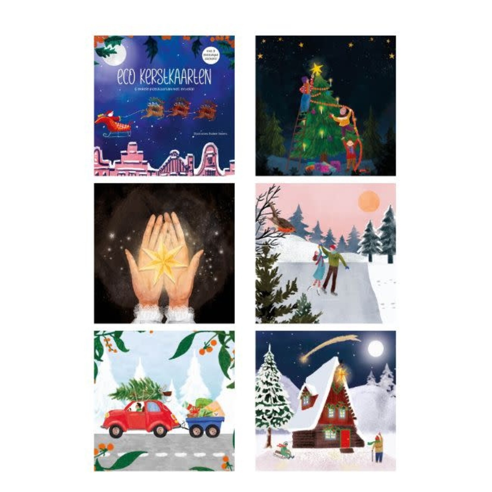 Zintenz Eco Kerstkaarten Set 22 Esther Sepers