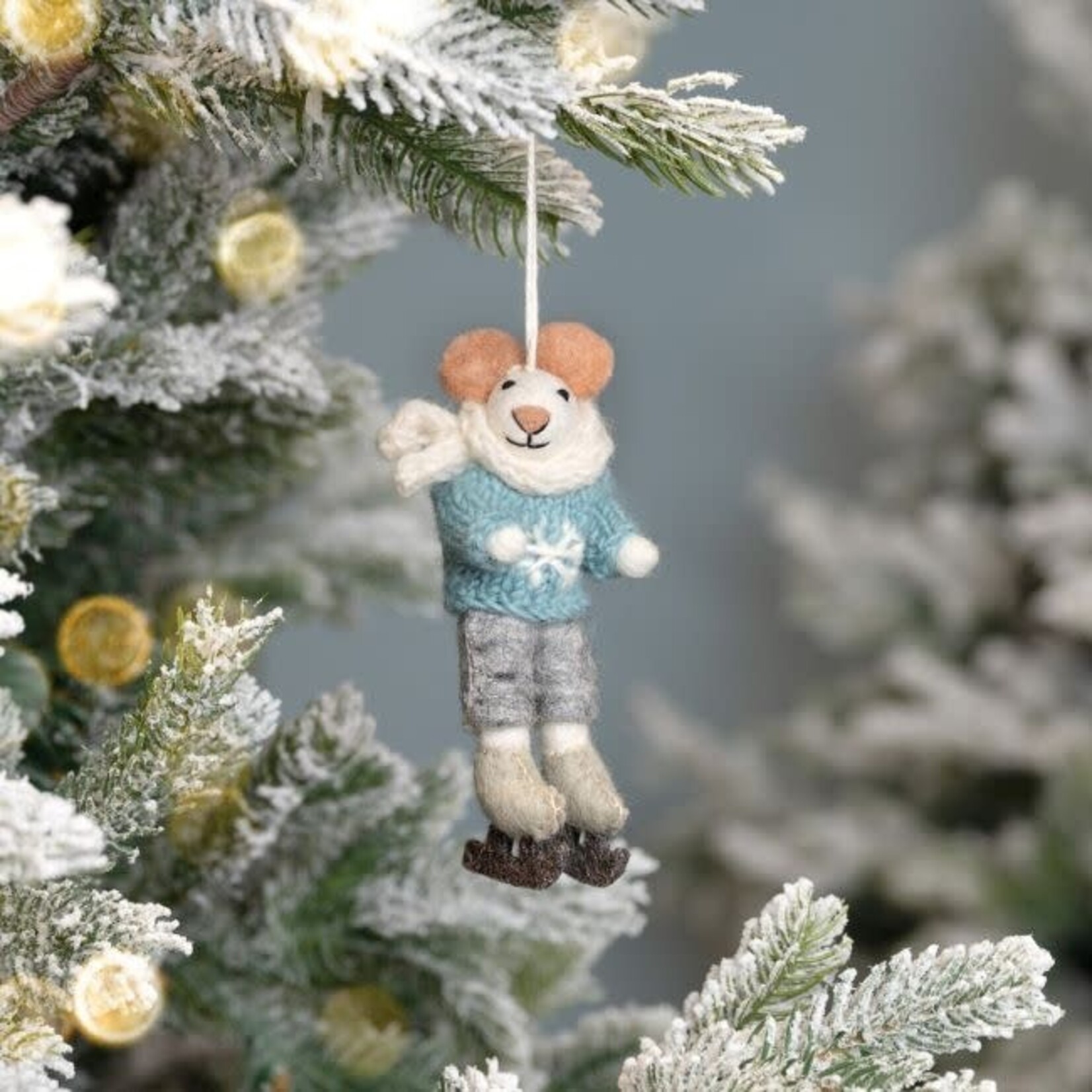 Sjaal met Verhaal Hanger Muis Schaatser