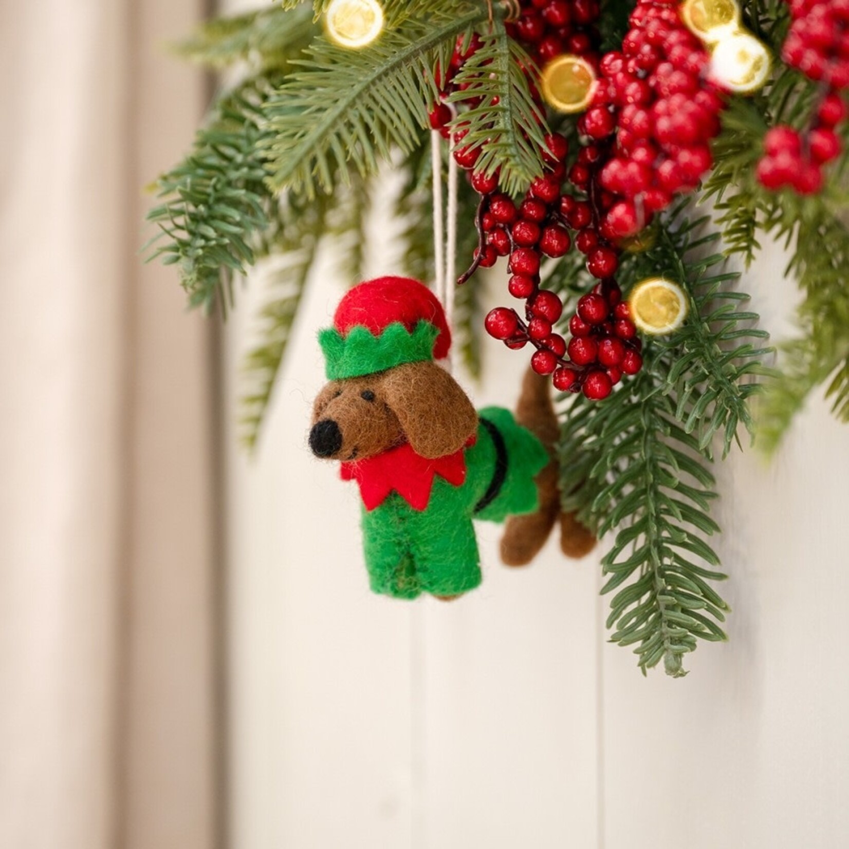 Sjaal met Verhaal Hanger Teckel Kerstelf