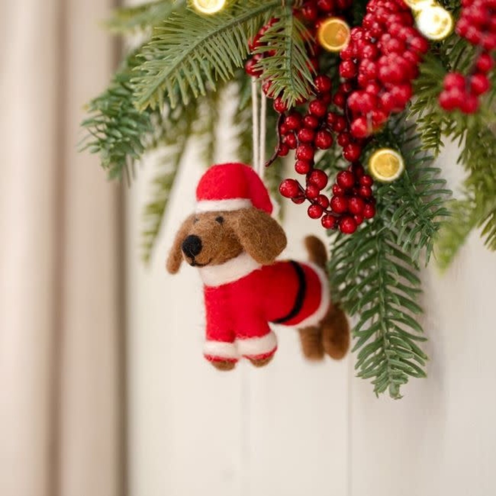 Sjaal met Verhaal Hanger Teckel Kerstman