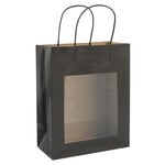 Jongeneel Verpakkingen Cadeau Tas met Venster 22x11x28 zwart